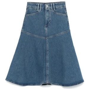 PAIGE Dark Blue Alice A-Line Denim Skirt